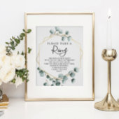 ユーカリプトゥスグリーンブライダルシャワーリングや輪ゲーム ポスター