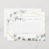 ユーカリプトゥスグリーンブライダルシャワーレシピカード ポストカード (正面/裏面)