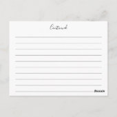 ユーカリプトゥスグリーンブライダルシャワーレシピカード ポストカード (裏面)