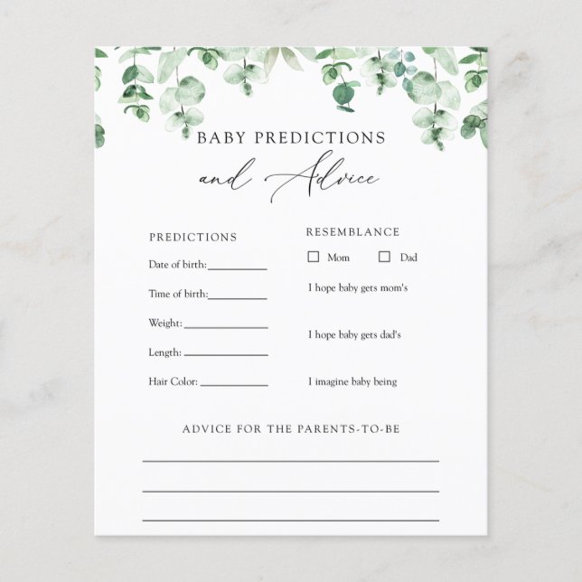 ユーカリプトゥスグリーンベビーアドバイスと予測 (正面)