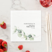 ユーカリプトゥスグリーンリーウォーターカラーブライダルシャワー紙 スタンダードランチョンナプキン (インサイチュ)