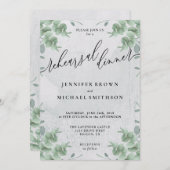 ユーカリプトゥスグリーンリーウォーターカラーリハーサルディナー 招待状 (正面/裏面)