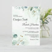 ユーカリプトゥスグリーンリーオールインワン結婚式招待状 招待状 (スタンド正面)
