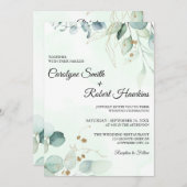 ユーカリプトゥスグリーンリーオールインワン結婚式招待状 招待状 (正面/裏面)