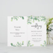 ユーカリプトゥスグリーンリースクリプトフローラ結婚式 プログラム (スタンド正面)