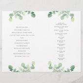 ユーカリプトゥスグリーンリースクリプトフローラ結婚式 プログラム (裏面)