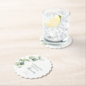 ユーカリプトゥスグリーンリースクリプトブライダルシャワー ペーパーコースター (インサイチュ)