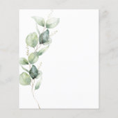 ユーカリプトゥスグリーンリースクリプト結婚式招待状 (裏面)