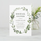 ユーカリプトゥスグリーンリースブライダルシャワー 招待状 (スタンド正面)
