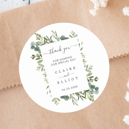 ユーカリプトゥスグリーンリース結婚ズサンキューユー ラウンドシール