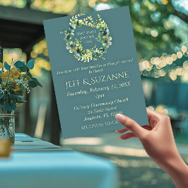 ユーカリプトゥスグリーンリース2は1つにな結婚る 招待状