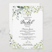 ユーカリプトゥスグリーンリーバーチャルブライダルシャワーインビタティ 招待状 (正面/裏面)