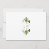 ユーカリプトゥスグリーンリーフォトバプテスマ《キリスト教》洗礼式や命名式 サンキューカード (裏面)