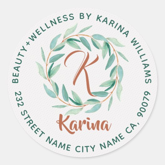 ユーカリプトゥスグリーンリーフリース美しい&ウェルネス ラウンドシール (正面)