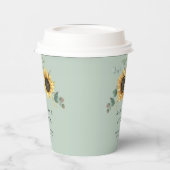 ユーカリプトゥスグリーンリーフローラひまわり結婚の花 紙コップ (左)