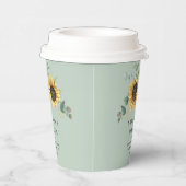 ユーカリプトゥスグリーンリーフローラひまわり結婚の花 紙コップ (右)