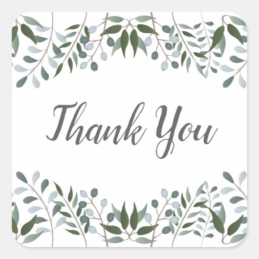 ユーカリプトゥスグリーンリーフローラサンキューユナイテッド スクエアシール (正面)