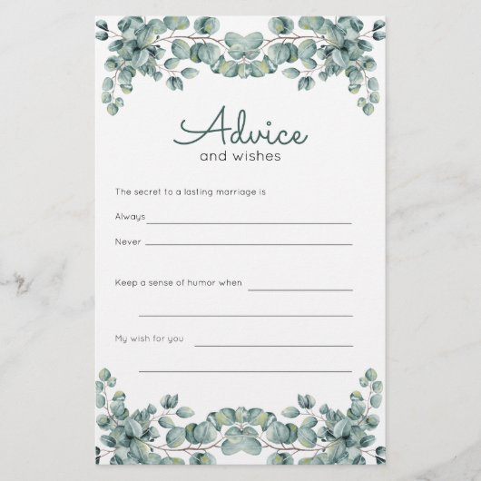 ユーカリプトゥスグリーンリーブライダルシャワーアドバイス (正面)