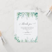 ユーカリプトゥスグリーンリーブライダルシャワーサンキューカード カード (正面/裏面インサイチュ)