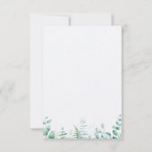 ユーカリプトゥスグリーンリーブライダルシャワーサンキューカード カード (裏面)