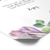 ユーカリプトゥスグリーンリーブライダルシャワーミモサバー標識 ポスター (角)