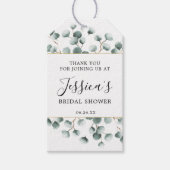 ユーカリプトゥスグリーンリーブライダルシャワーメッセージカード ギフトタグ (正面)