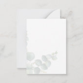 ユーカリプトゥスグリーンリーブライダルシャワー植物学 ノートカード (裏面)