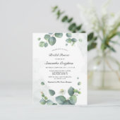 ユーカリプトゥスグリーンリーブライダルシャワー インビテーションポストカード (スタンド正面)