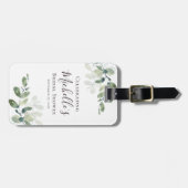 ユーカリプトゥスグリーンリーブライダルシャワー ラゲッジタグ (正面横)