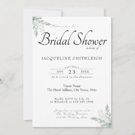 ユーカリプトゥスグリーンリーブライダルシャワー 招待状