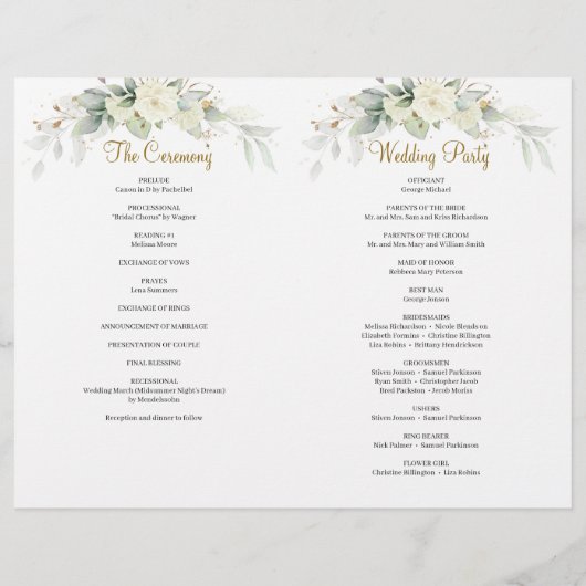 ユーカリプトゥスグリーンリーホワイトローズ金ゴールドプログラム (裏面)