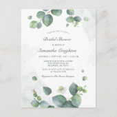 ユーカリプトゥスグリーンリーボタニカルブライダルシャワー インビテーションポストカード (正面)