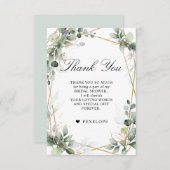 ユーカリプトゥスグリーンリーボタニカルブライダルシャワー サンキューカード (正面/裏面)