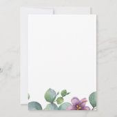 ユーカリプトゥスグリーンリーボタニカルブライダルシャワー 招待状 (裏面)