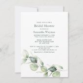 ユーカリプトゥスグリーンリーボタニカルブライダルシャワー 招待状 (正面)