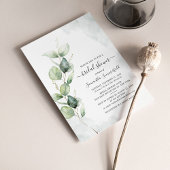 ユーカリプトゥスグリーンリーボタニカルブライダルシャワー 招待状