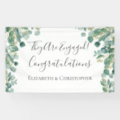 ユーカリプトゥスグリーンリーボタニカル婚約バナー 横断幕 (横)