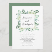 ユーカリプトゥスグリーンリーボタニカル結婚式招待状 (正面/裏面)