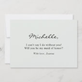 ユーカリプトゥスグリーンリーメイド・オブ・オーナー（花嫁付き添い人）招待状 招待状 (裏面)