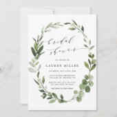 ユーカリプトゥスグリーンリーリースブライダルシャワー 招待状 (正面)
