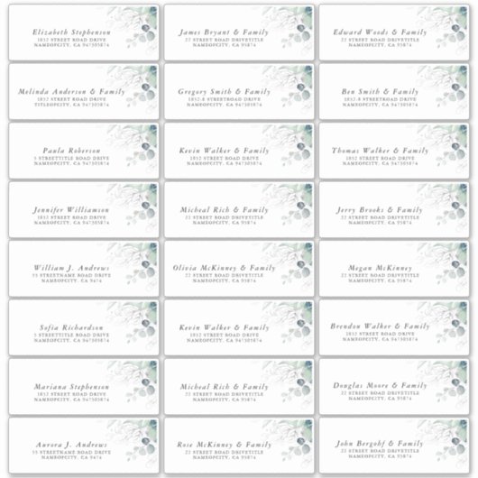 ユーカリプトゥスグリーンリー個人住所 シール (正面)