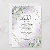 ユーカリプトゥスグリーンリー幾何ブライダルシャワーインビタ 招待状 (正面)