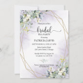 ユーカリプトゥスグリーンリー幾何ブライダル茶パーティー 招待状 (正面)