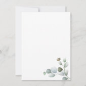 ユーカリプトゥスグリーンリー幾何学素朴ブライダルシャワー 招待状 (裏面)