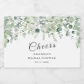 ユーカリプトゥスグリーンリー応援ブライダルシャワー スパークリングワインラベル (シングルラベル)