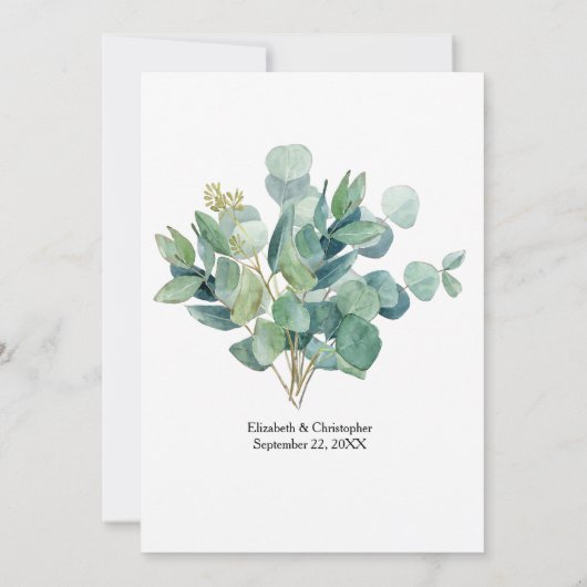 ユーカリプトゥスグリーンリー植物性リハーサルディナー 招待状 (裏面)