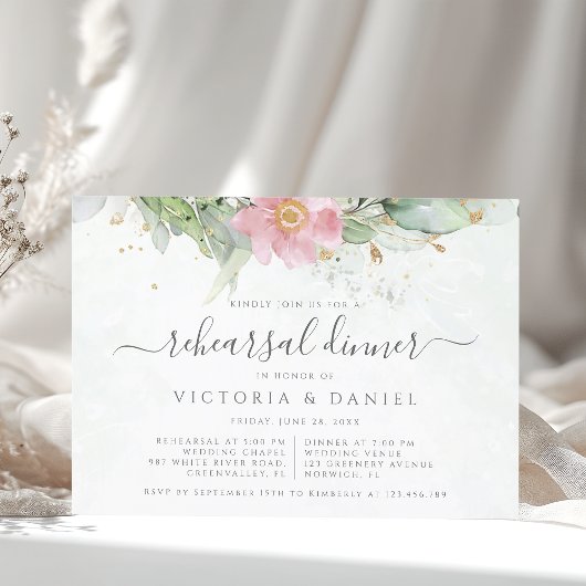 ユーカリプトゥスグリーンリー植物性リハーサルディナー 招待状