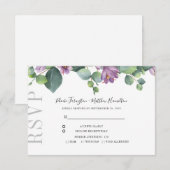 ユーカリプトゥスグリーンリー植物結婚式RSVP 出欠カード (正面/裏面)