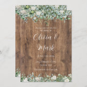 ユーカリプトゥスグリーンリー結婚式招待状 | 素朴 招待状 (正面/裏面)