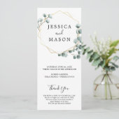 ユーカリプトゥスグリーンリー結婚式 プログラム (スタンド正面)